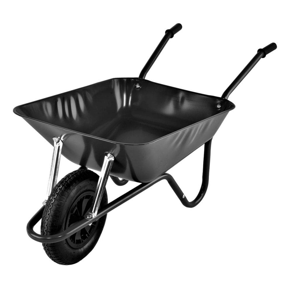 Walsall BEASBP 85L Heavy Duty Easiload Wheelbarrow Builders Barrow Black with Pneumatic Wheel