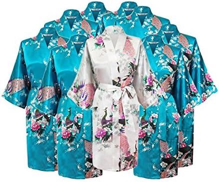 Floral Bridal Party Bride & Bridesmaid Robe Sets, Sizes 2 to 18, Mid Length