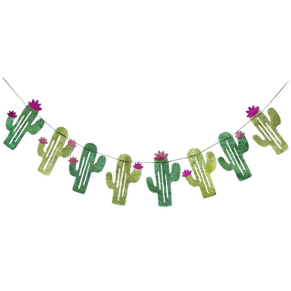 Amosfun Mexican Carnival Cactus Flag Bunting Pull Flag Garland for Mexican Party Birthday Theme Hen Party Wedding Decoration