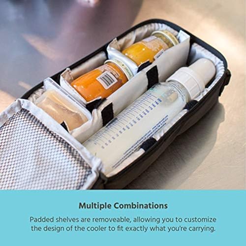 J.L. Childress Pack 'N Protect for Baby Bottles - Insulated Breast Milk Cooler Travel Bag for Moms, Portable Storage for Glass Baby Bottles & Food Containers, For Daycare or On the Go - Black