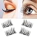 False Magnetic Eyelashes 3D Reusable Fake Eyelashes , 2 Pairs 4 Pieces, Ultra Thin, Natural Look