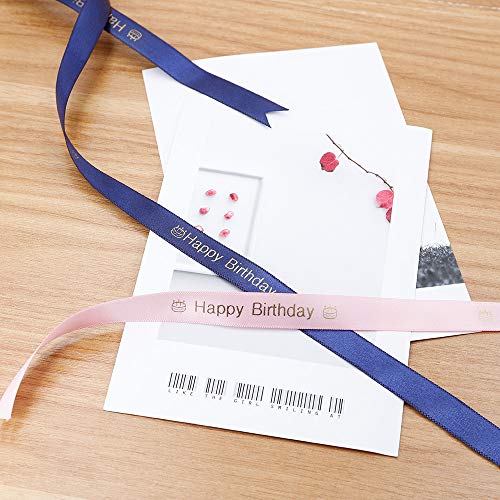 Compatible Brother P-Touch Decorations Embellish Satin Ribbon, Replace for Brother TZe-RW34 TZe-RE34 TZe-RN34(Gold On Red/Pink/Navy Blue) Ribbon Label,Compatible with P-Touch PTH110 PTD400AD Cube - Thumbnail 2