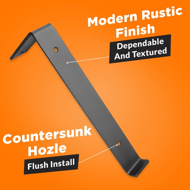 BATODA Shelf Brackets 12 inch with Lip for DIY Floating Shelf 8 Pack