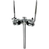 TUOREN Double Tom Holder Double Tom Arm Clamp Stand Adjustable L Rod Ball Tom Drum Mount Bracket for Drum Set Mount Hardware Parts