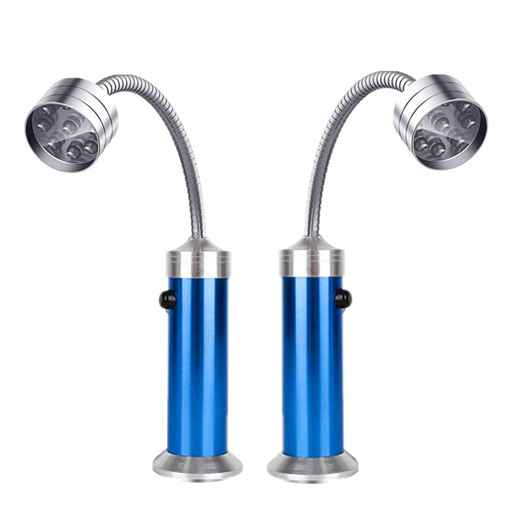 WeFoonLo Pack of 2, 360 Degree Flexible Gooseneck LED BBQ Grill Light Super Bright Barbecue Grill Light with Magnetic Base for Reading, Working, Outdoor Barbecue Grilling Camping Emergency (Blue)