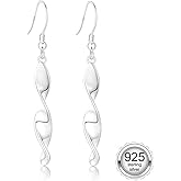 Ritach Solid 925 Sterling Silver Dangle Earrings for Women Hypoallergenic Dainty Small Silver Drop Earrings Jewelry Gifts