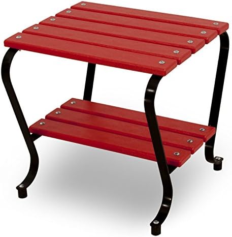 Vintage Side Table Made w/ Plastic/Resin and Metal in Black/Red 18'' H x 18'' L x 18'' W