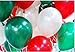LAttLiv Party Balloons Christmas Decoration 12 inch Pearl Colour Latex Balloons 100 Packs for Kids Party Supplies Wedding Decoration Baby Shower or Birthday Decoration - Green/White/Red