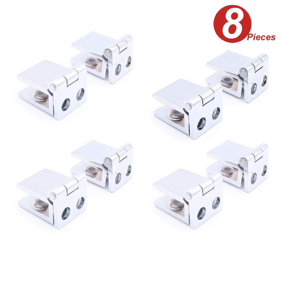 Bisagras Juego de 8 bisagras de cristal para puerta montaje en pared
