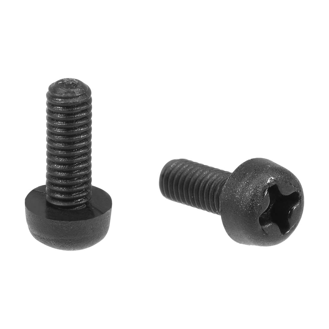 sourcing map M3x8mm Threaded Nylon Phillips Cross Pan Head Machine Screws Bolts Black 20Pcs