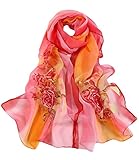 Heany Women's Elegant Gradual Change Printing Silk Lightweight Scarves