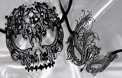 Lovers Collection Men Women Couple Black B6 Combo Cut Venetian Masquerade Mask Event Party Ball Mardi Gars Halloween
