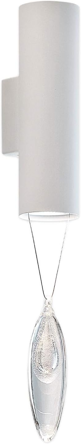 Masiero Wall light Anima White lacquered Handmade,Made in Italy,Hand made crystal glass drops