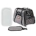 Pet Travel Carrier Bag, Soft Sided and Airline Approved Pet Bags with Fleece Bed, Perfect for Small Dogs and Cats (grey)
