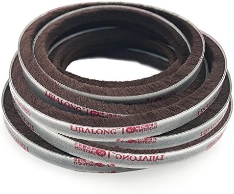 Haichen 5M Brown Weatherstrip with Self-Adhesive Brush Pile Dust Seal Sweep for Door Window