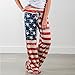 4th of July Women's American Flag Drawstring Wide Leg Pants Leggings (US 2/S, Red)
