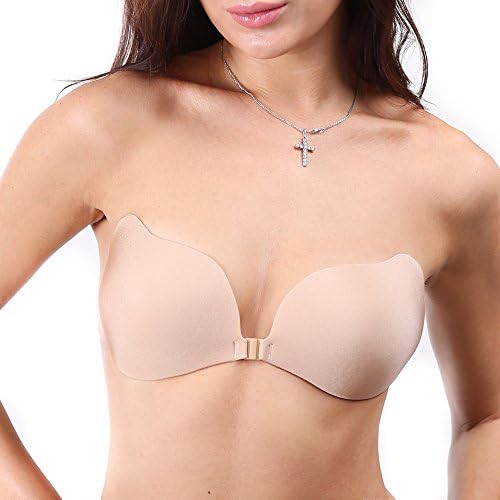 ALLWITHONE Invisible Strapless Backless Bra For Women BUTTERFLY BEIGE B