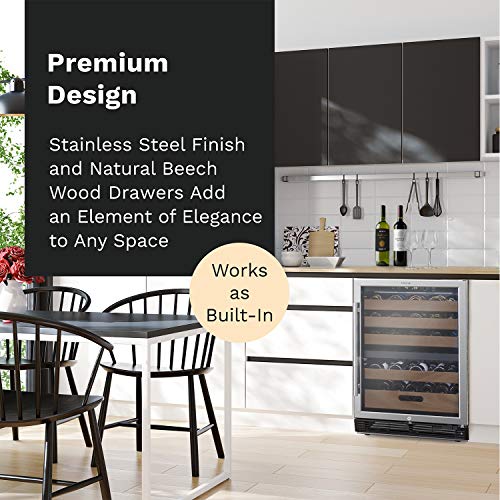 hOmeLabs 43 Bottles HighEnd Wine Cooler Free Standing DualZone Mini