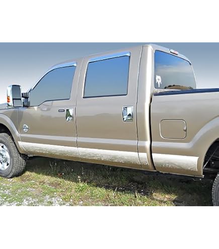 Stainless Steel Rocker Panel Trim For 2011-2016 Ford F-250/F-350 Crew Cab Short Bed – 12pc Chrome Finish Kit By Trims Express
