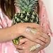 SUMMER LOVIN' VARIETY SET of 25 assorted beachy inspired premium waterproof metallic gold temporary Flash Tattoos - foil tattoo, tropical tattoo, Party Supplies, beach party, luau, flamingo, pineapple