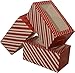 Mini Treat cookie Boxes; rectangular with clear window; 8-3 packs; 24 foldable boxes (Red & White Stripe)