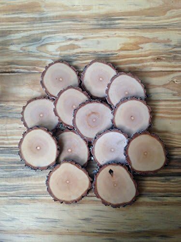 25 1-2" Rustic Wood Tree Slices Log Disc Branch Button Coaster Wedding Round Home Cabin Decor