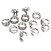 Setita 13 Pieces Turkish Elephant Moon Turquoise Joint Knuckle Nail Midi Ring Set Boho Ring Set (Ancient silver)