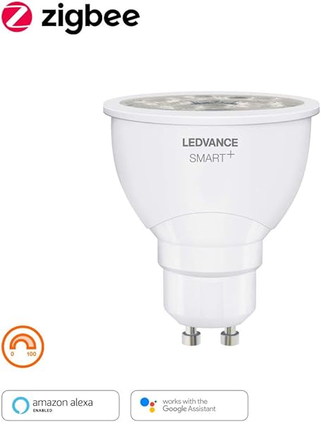 LEDVANCE Smart LED ZigBee GU10 reflector blanco clido regulable compatible directamente con Echo Plus y Echo Show 2 Gen Compatible con Philips Hue Bridge