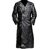 The Jasperz German Classic Officer WW2 Military Uniform Black Leather Trench Coat