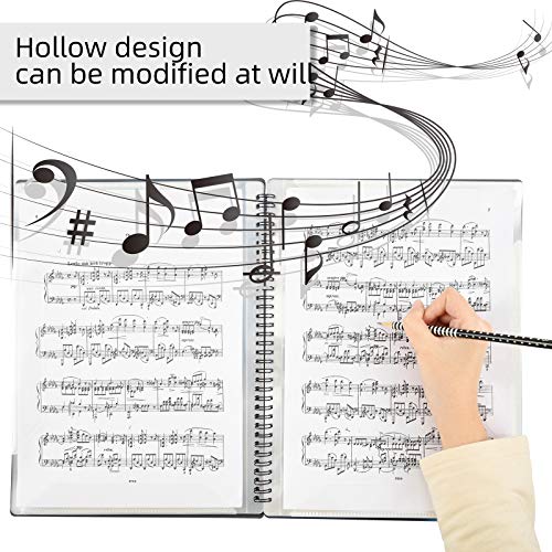 Irich Music Folders, Music Folder A4 Size, Music File Folder Plastic Folders with Tabs and 60 Pockets (30 Compartments, 32 x 24 cm, Black)