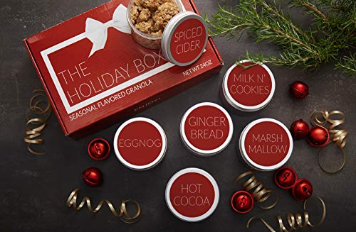 Granola Bakery's Premium Christmas Gift Baskets | Granola Christmas Food Gift Baskets | Gingerbread, Hot Cocoa, Eggnog, Spiced Cider, Milk N' Cookies, and Marshmallow | 2LB Holiday Nut Gift Box