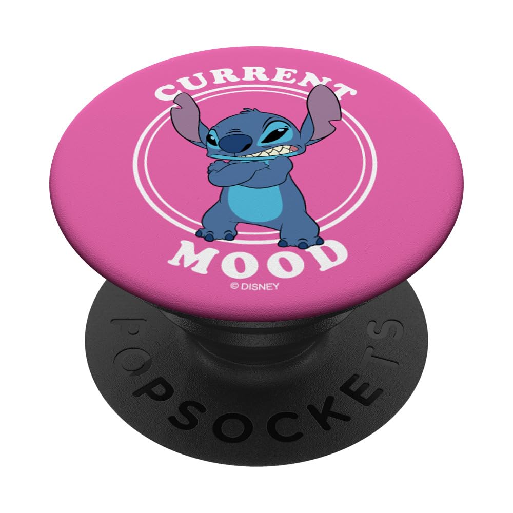 Disney Lilo and Stitch Angry Stitch Current Mood Hot Pink PopSockets Adhesive PopGrip