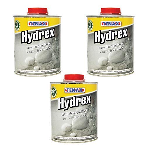 Tenax Hydrex Granite Sealer, Marble Sealer, Stone or Concrete Sealer 1 Quart (Pack of 3