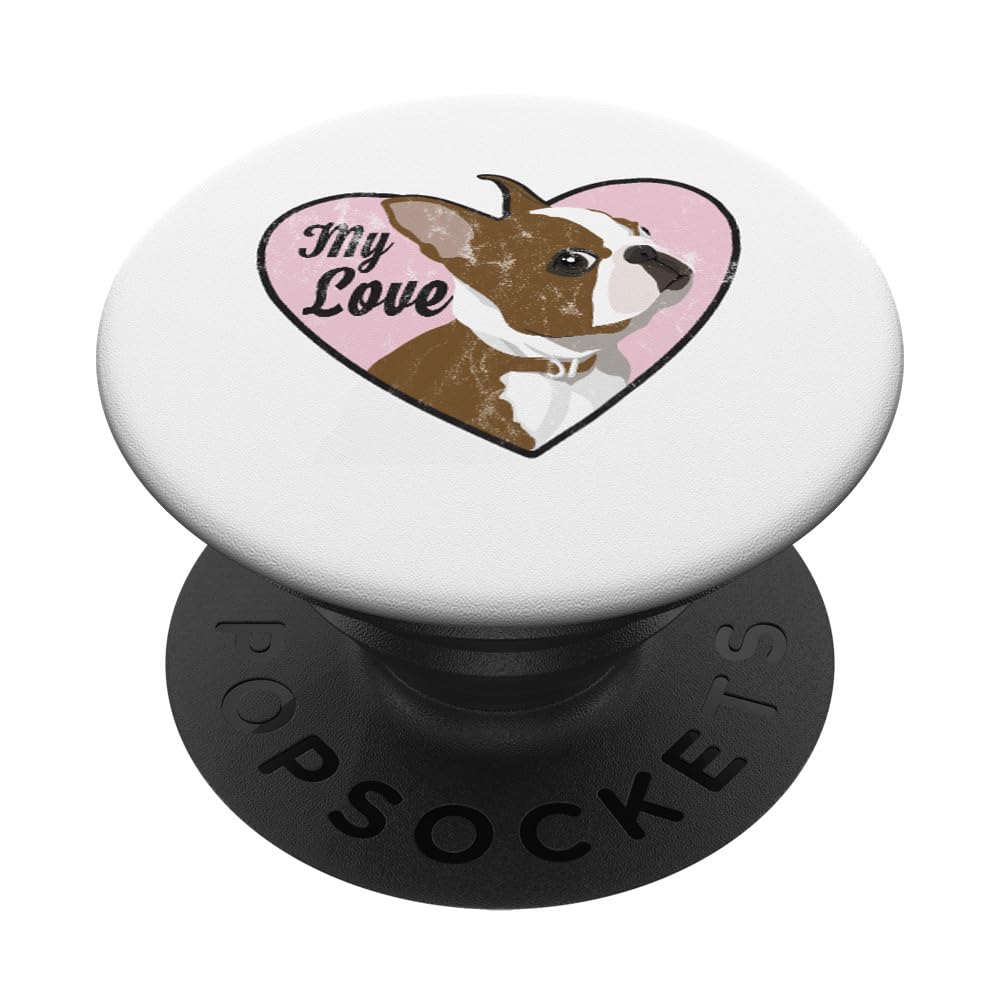 Red Boston Terrier Lover PopSockets Adhesive PopGrip