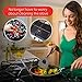 Stove Burner Covers with Oven Liner - Round, Non-Stick, Easy Clean, Heat Resistant to 500 Degrees. FDA Approved, BPA Free, Reusable. Large Size 16.25x23 Inch Liner, Double Thickness, Black, 8+1-Pack