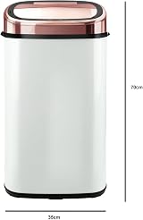 Tower T80904RW Kitchen Bin 58 L Sensor Lid Rose Gold White view 6