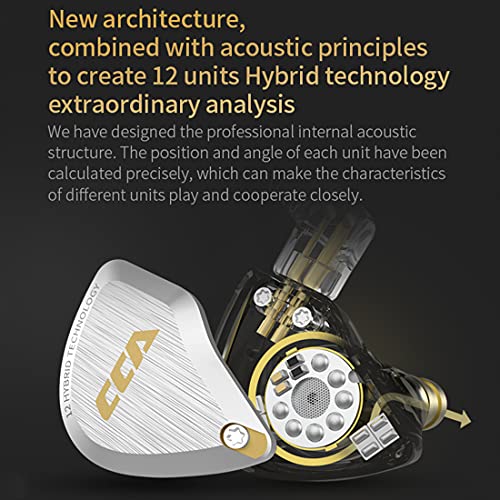 CCA C12 in Ear Monitors Headphones 5BA 1DD Hybrid HiFi IEM Earphones