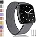Ouwegaga Compatible for Fitbit Versa Bands Versa Lite Bands Women Men Straps Large Space Gray