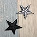 HOUSWEETY 10pcs Black Star Embroidered Iron On/Sew On Badge Applique Patch