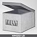 mDesign Large Soft Stackable Fabric Baby Nursery Storage Organizer Holder Bin Box with Front Window/Lid for Child/Kids Bedroom, Playroom, Classroom, Lido Collection, 4 Pack, Gray