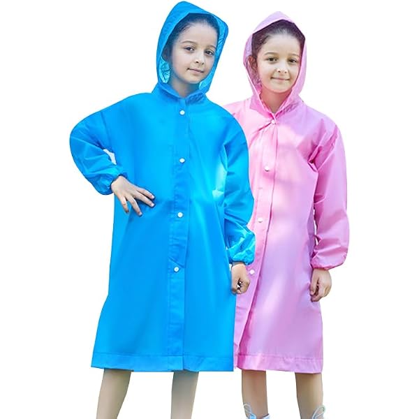 Chubasquero Infantil Impermeable Con Botones - Poncho Grueso De Alta Visibilidad Para Niños 86-92 Cm