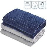 Weighted Blanket 48x72 15 lbs Full with Organic Natural Cotton for Adults | Premium Softness, Glass Beads | Rhomb Shape Heavy Blanket | Beautiful Storage Bag Included
