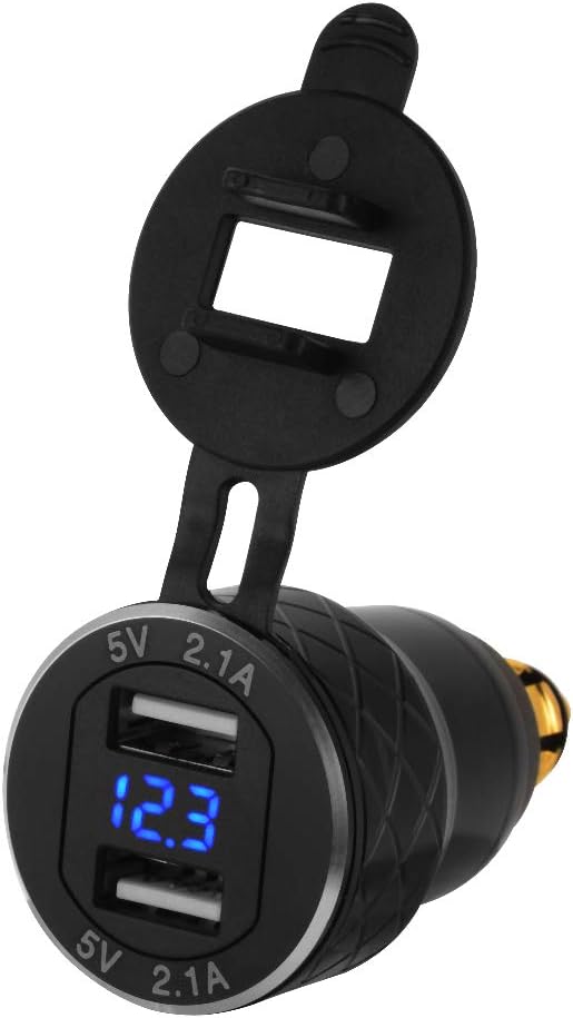 Sun3drucker Dual Usb Charger 4 2a Adapter Voltmeter Amazon Co Uk Electronics
