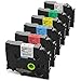 Anycolor 6 Pack Compatible with Brother P Touch 12mm 0.47 Inch Laminated TZ Label Maker Tape TZe TZ Label Tape for Brother Ptouch PT-D220 PT-D210 PT-H110 D410 D600, White/Silver/Red/Blue/Yellow/Green