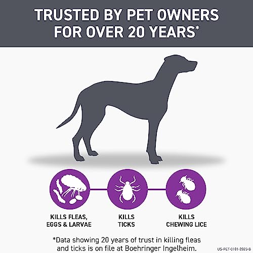 FRONTLINE Plus for Dogs Flea and Tick Treatment (Large Dog, 4588 lbs.) 6 Doses (Purple Box