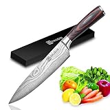 Chef Knife - PAUDIN Pro Kitchen Knife 8 Inch Chef's Knife N1 German High Carbon Stainless Steel Knife with Ergonomic Handle, Ultra Sharp, Best Choice for Home Kitchen & Restaurant