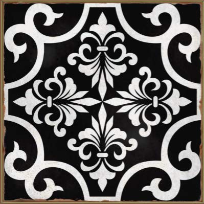 Black Tile Stickers Victorian Morrocan Modern Retro self Adhesive wall Art Decor transfers- Bathroom backsplash Kitchen splashbacks Floral Decals Peel and Stick (Black 6, 4 inch) Pack of 10