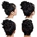 Scrunchy Updo Wavy Straight Hair Bun Clip Messy Donut Chignons Synthetic Hairpiece Hair Extension (natural black)