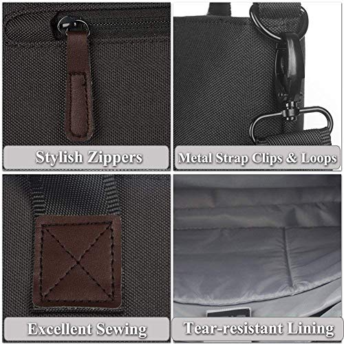 Wetietir Clutch Bag Women Laptop Bag 15.6 Inch Nylon Multifunctional Travel Messenger Shoulder Bagtote Black-Gray Dinner Purse (Color : Black)