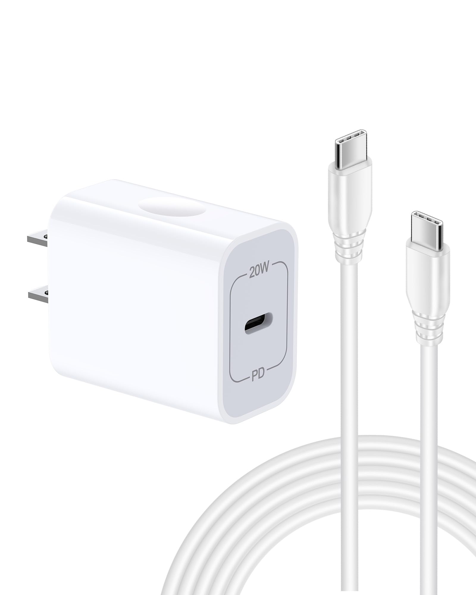 iPhone 16e 17e Charger Fast Charging for iPhone 17Pro Max/17e/17/16/16e/16Pro/15/15Pro, 20W Fast USB C Power Adapter with 6Ft USB C Charging Cable Cord, Type C Charger Block Wall Cube for Apple iPad